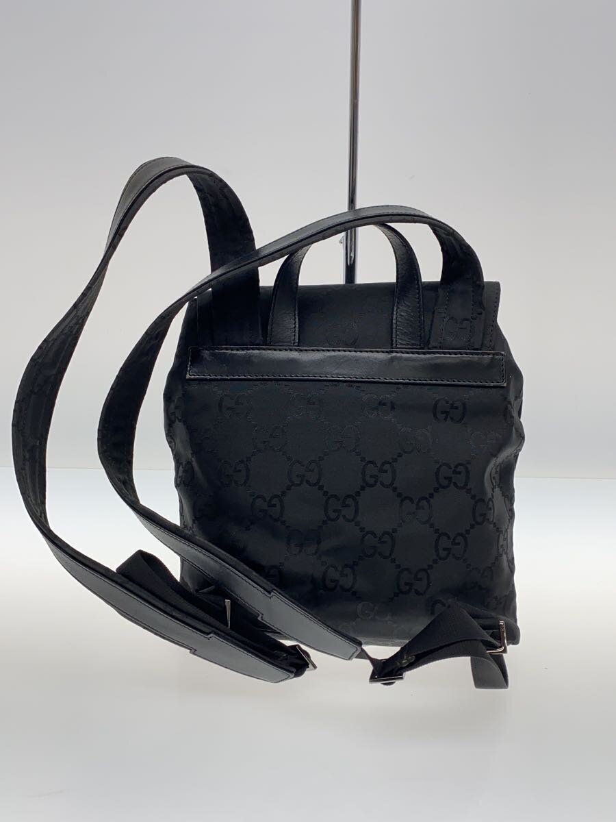 GUCCI◇リュックサック_GGナイロン/ナイロン/BLK - リュック GUCCI◇リュックサック_GGナイロン/ナイロン/BLK - リュック
