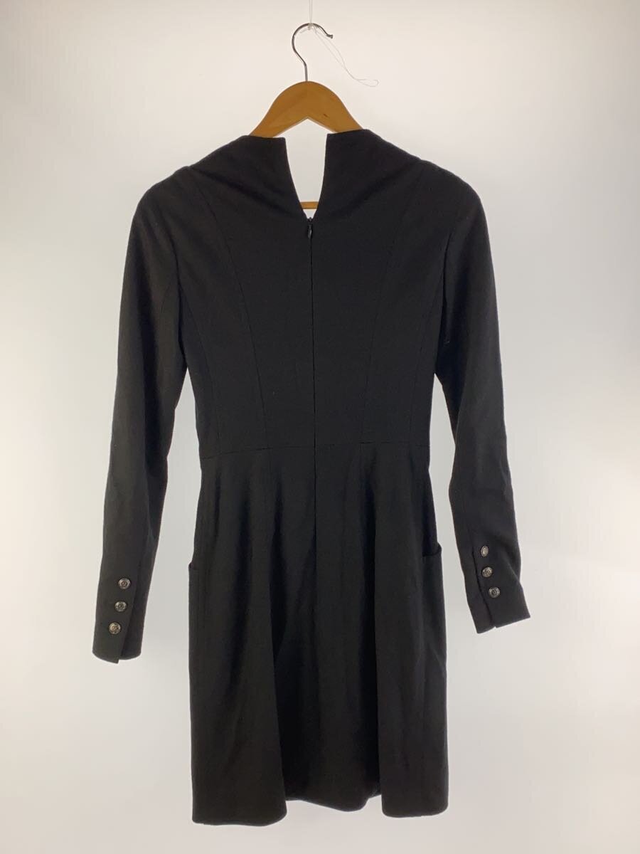 CHANEL◆長袖ワンピース/34/ウール/BLK/p46626v34560