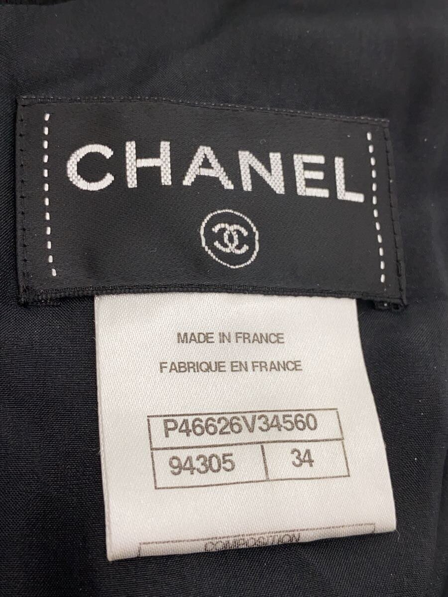 CHANEL◆長袖ワンピース/34/ウール/BLK/p46626v34560