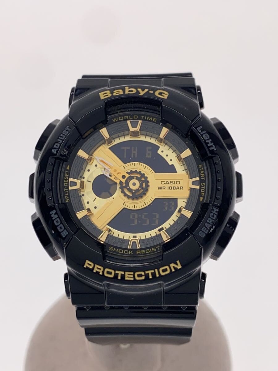 CASIO◆クォーツ腕時計・Baby-G/デジアナ/BLK