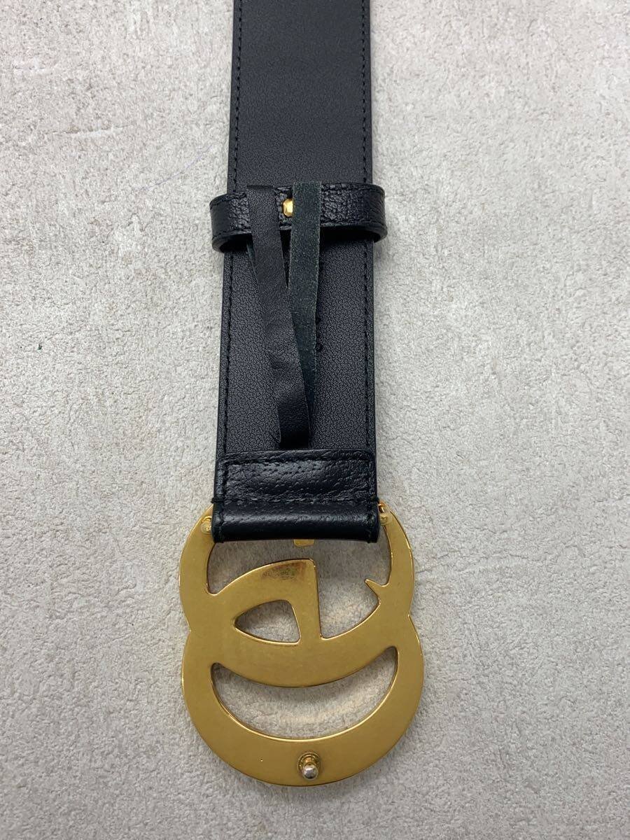 GUCCI◆ベルト_GGマーモント_レザー_ブラック/レザー/BLK/無地/メンズ//