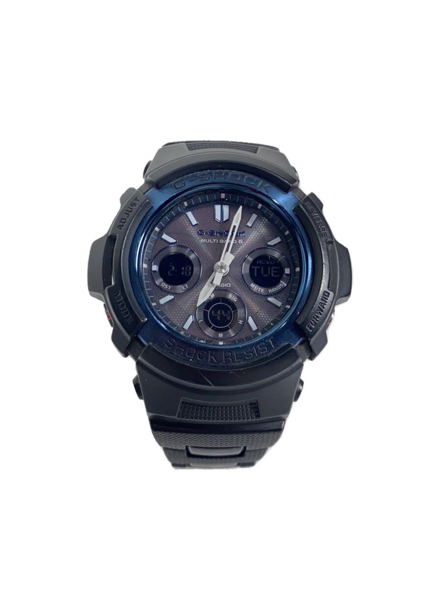 CASIO◆ソーラー腕時計/デジアナ/-/BLK/BLK/AWG-M100BC