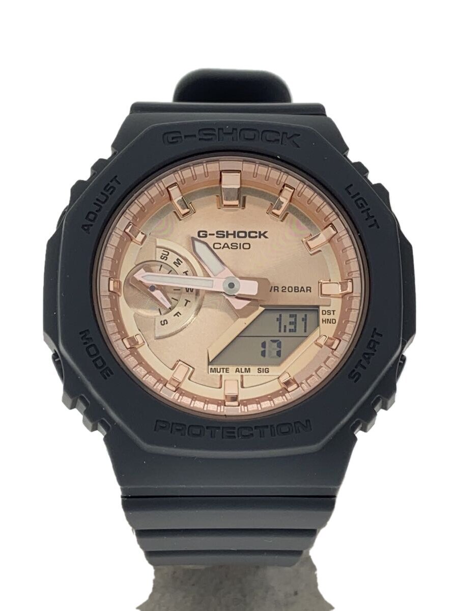 CASIO◆クォーツ腕時計_G-SHOCK/デジアナ/GLD/BLK