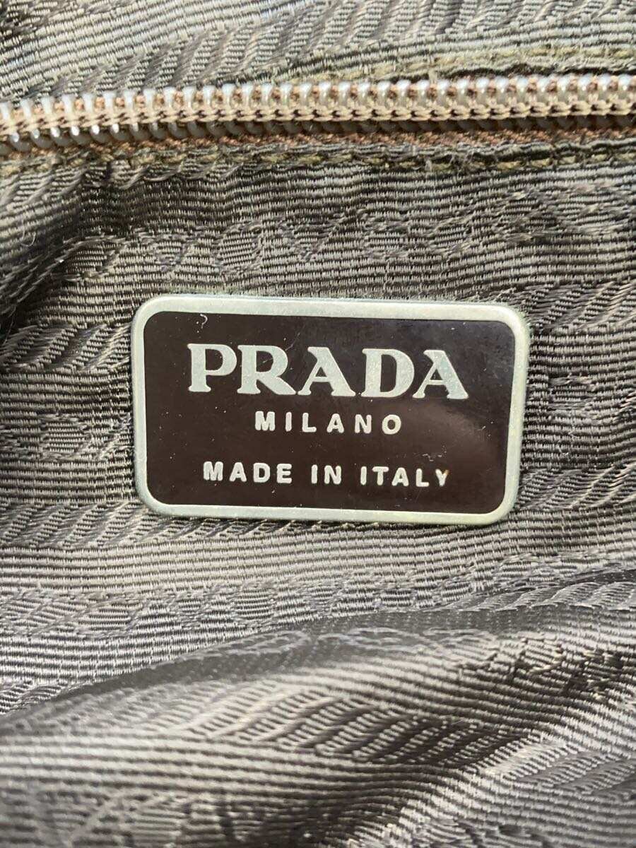 PRADA◇リュック/ナイロン/グリーン/三角ロゴプレート/B2811F PRADA◇リュック/ナイロン/グリーン/三角ロゴプレート/B2811F