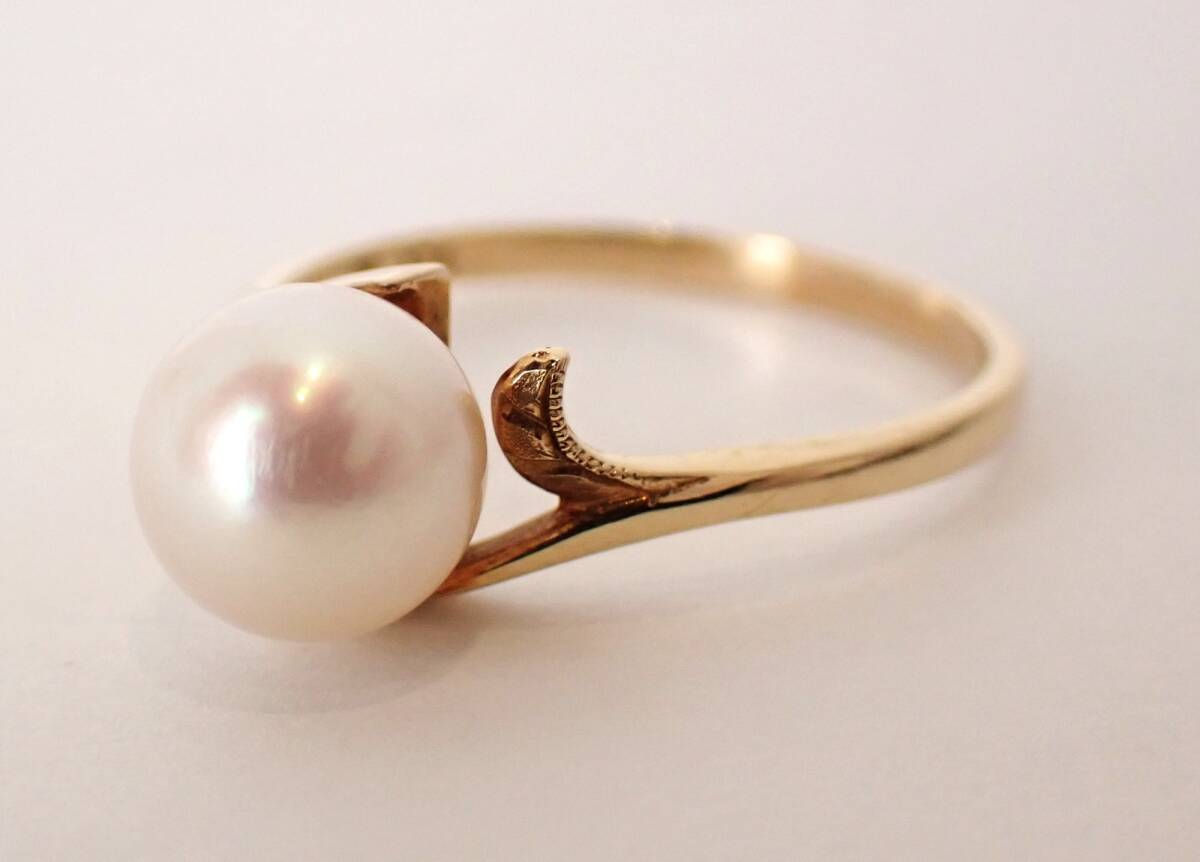 美品 MIKIMOTO(ミキモト) パールリング K14YG 13号 2.1g 美品 MIKIMOTO(ミキモト) パールリング K14YG 13号 2.1g