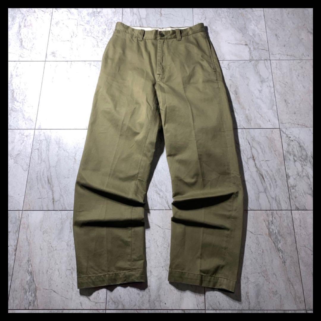 00s OLD GAP チノパンツ カーキ オリーブ ノータック 29/30