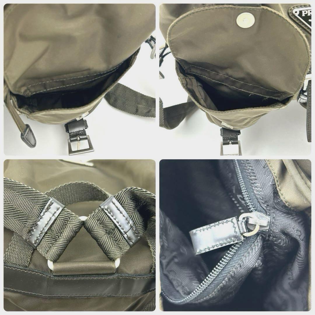 PRADA プラダ リュック バックパック 三角ロゴ カーキ PRADA プラダ リュック バックパック 三角ロゴ カーキ