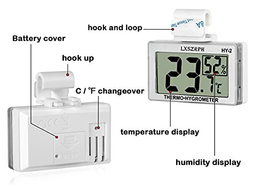 GXSTWU датчик температуры рептилии гигрометр цифровой земноводные термометр-гигрометр HD жидкокристаллический липучка крюк имеется рептилии бак tera liu