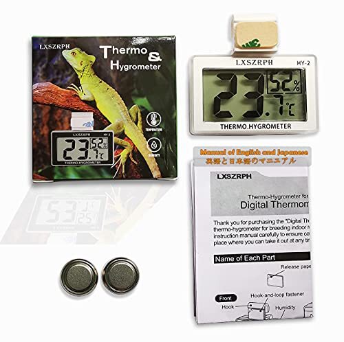 GXSTWU датчик температуры рептилии гигрометр цифровой земноводные термометр-гигрометр HD жидкокристаллический липучка крюк имеется рептилии бак tera liu