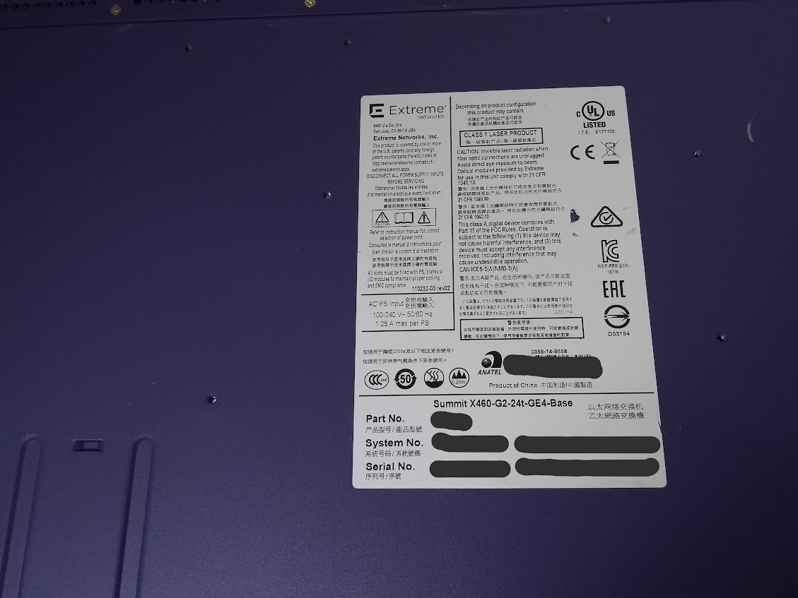*Extreme Networks переключатель (Summit X460-G2-24t-GE4-Base)