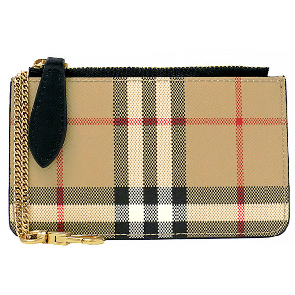 送料無料 本物 極美品 BURBERRY チェーン付コインケース 財布 8057472 ノバチェック メンズ レディース おしゃれ 可愛い