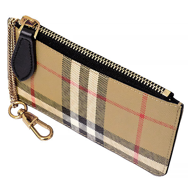 送料無料 本物 極美品 BURBERRY チェーン付コインケース 財布 8057472 ノバチェック メンズ レディース おしゃれ 可愛い
