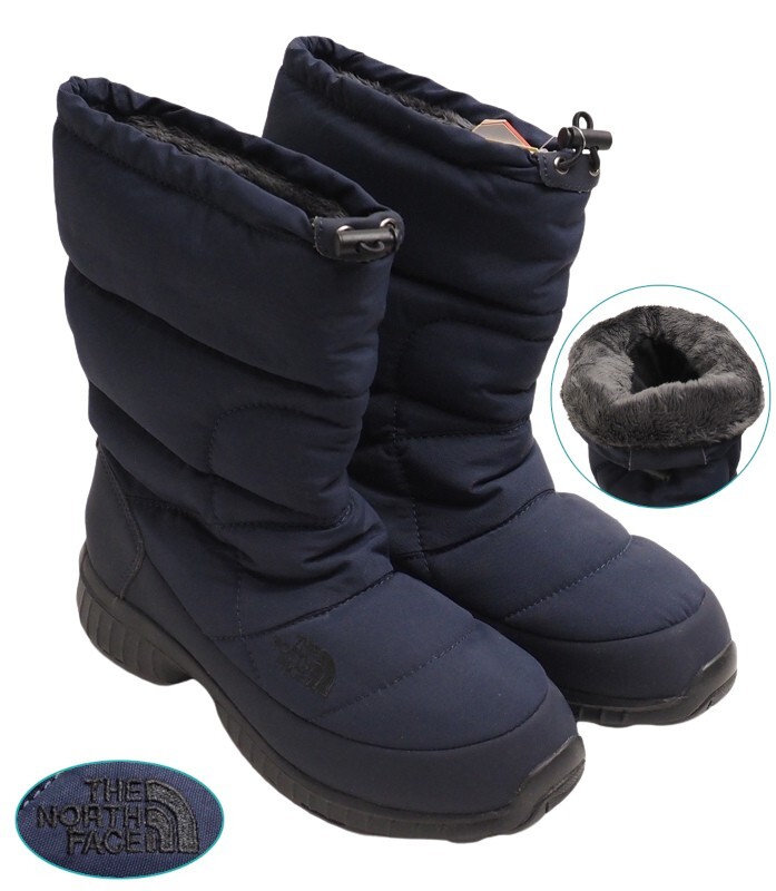 新品正規 ノースフェイス 海外限定 グースダウン充填 ボア履き口 W BOOTIE CLASSIC ブーティー/ブーツ 25cmネイビー(NAV)