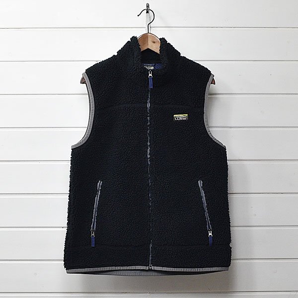 殿堂 フリースベスト veat pile Mountain L.L.Bean マウンテン エルエルビーン|25a2854 M ブラック パイル 男性用