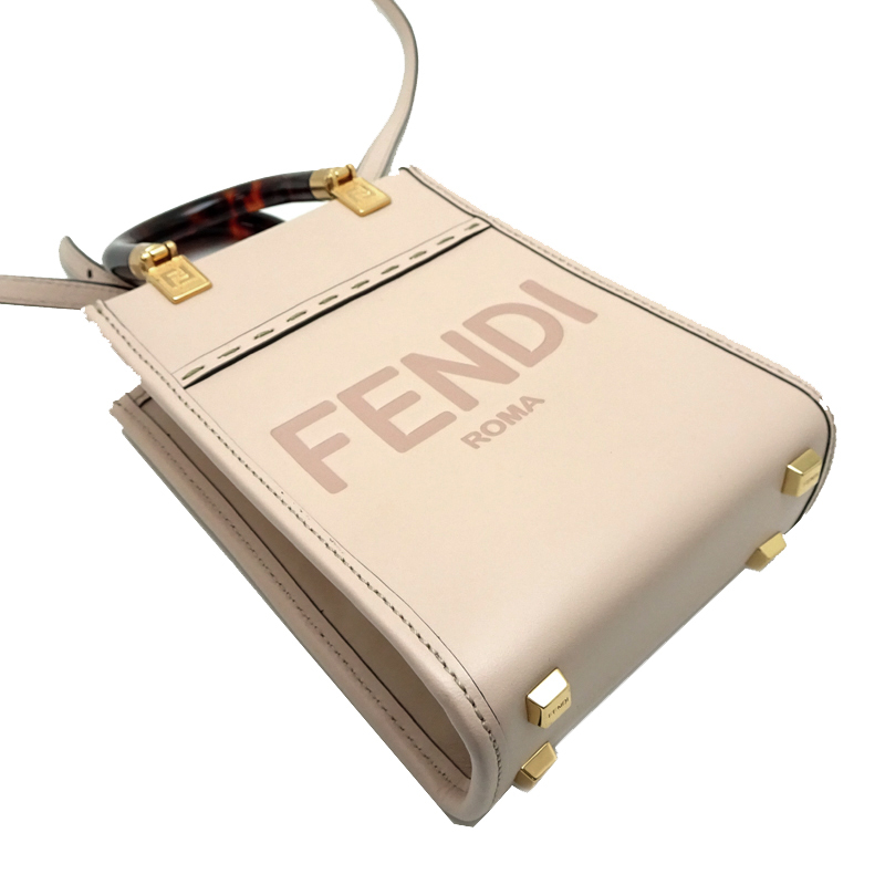 ［銀座店］FENDI フェンディ サンシャイン 2WAYショッパー スモール 8BS051 ショルダーバッグ レザー ベージュ系 DH84966