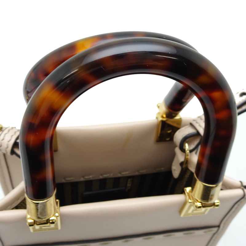 ［銀座店］FENDI フェンディ サンシャイン 2WAYショッパー スモール 8BS051 ショルダーバッグ レザー ベージュ系 DH84966