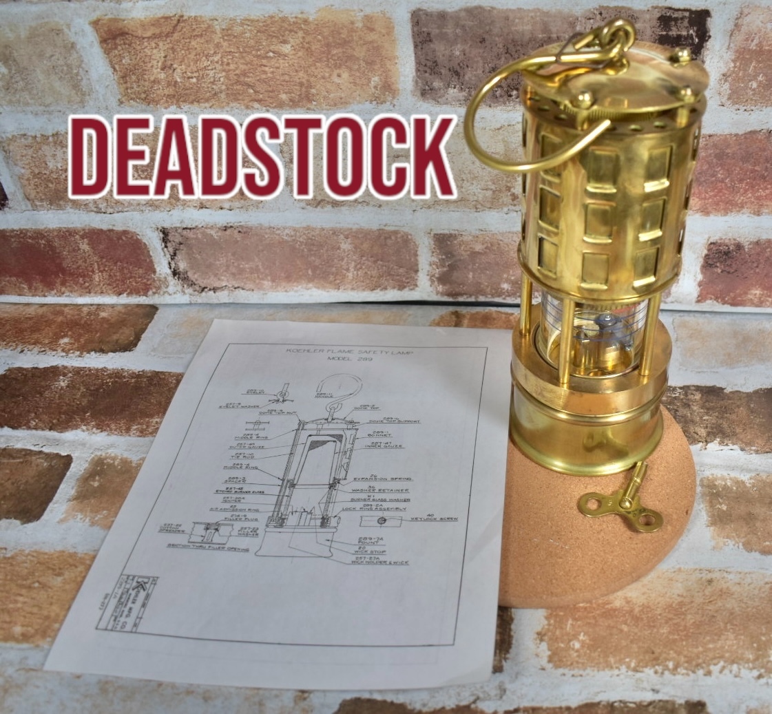 ★NOS品★ KOEHLER No.289 ◆取説・解錠鍵付き◆ SAFETY LAMP ケーラー 真鍮 マイナーズ ランタン ランプ 炭鉱 キャンプ ブラス
