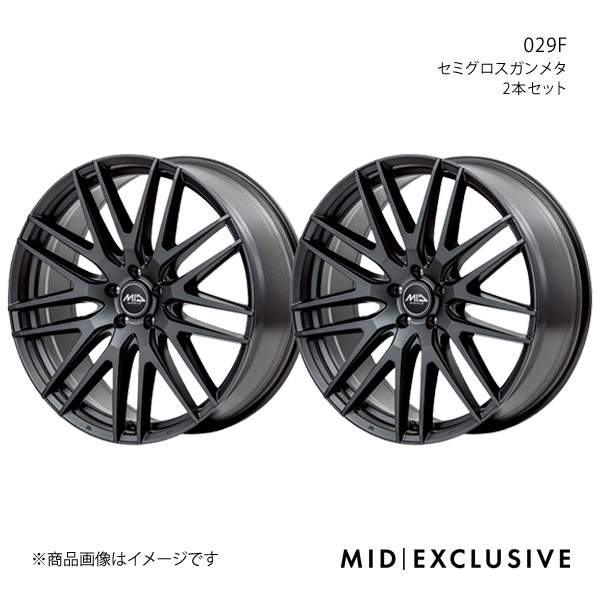 MID EXCLUSIVE/029F エスティマ 50系 アルミホイール2本セット【19×7.0J 5-114.3 INSET45 セミグロスガンメタ】