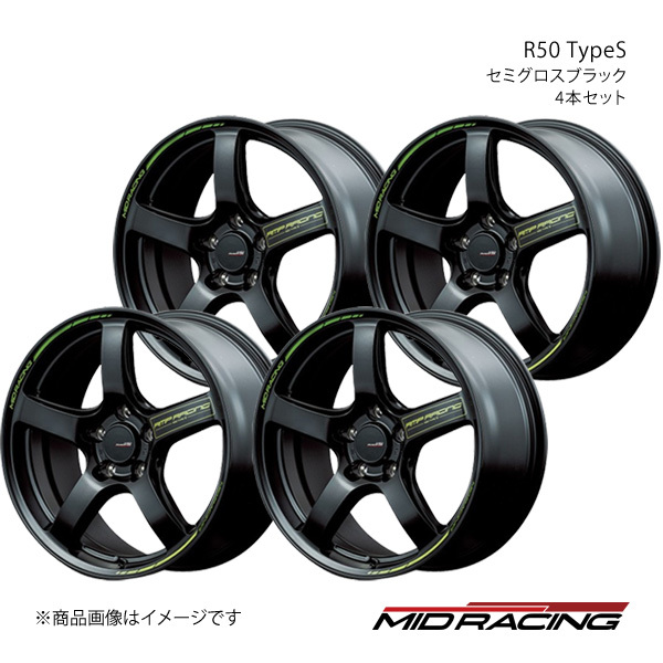MID RACING/R50 TypeS GR86 ZN8 アルミホイール4本セット【17×7.0J 5-100 INSET48 セミグロスブラック】_画像1