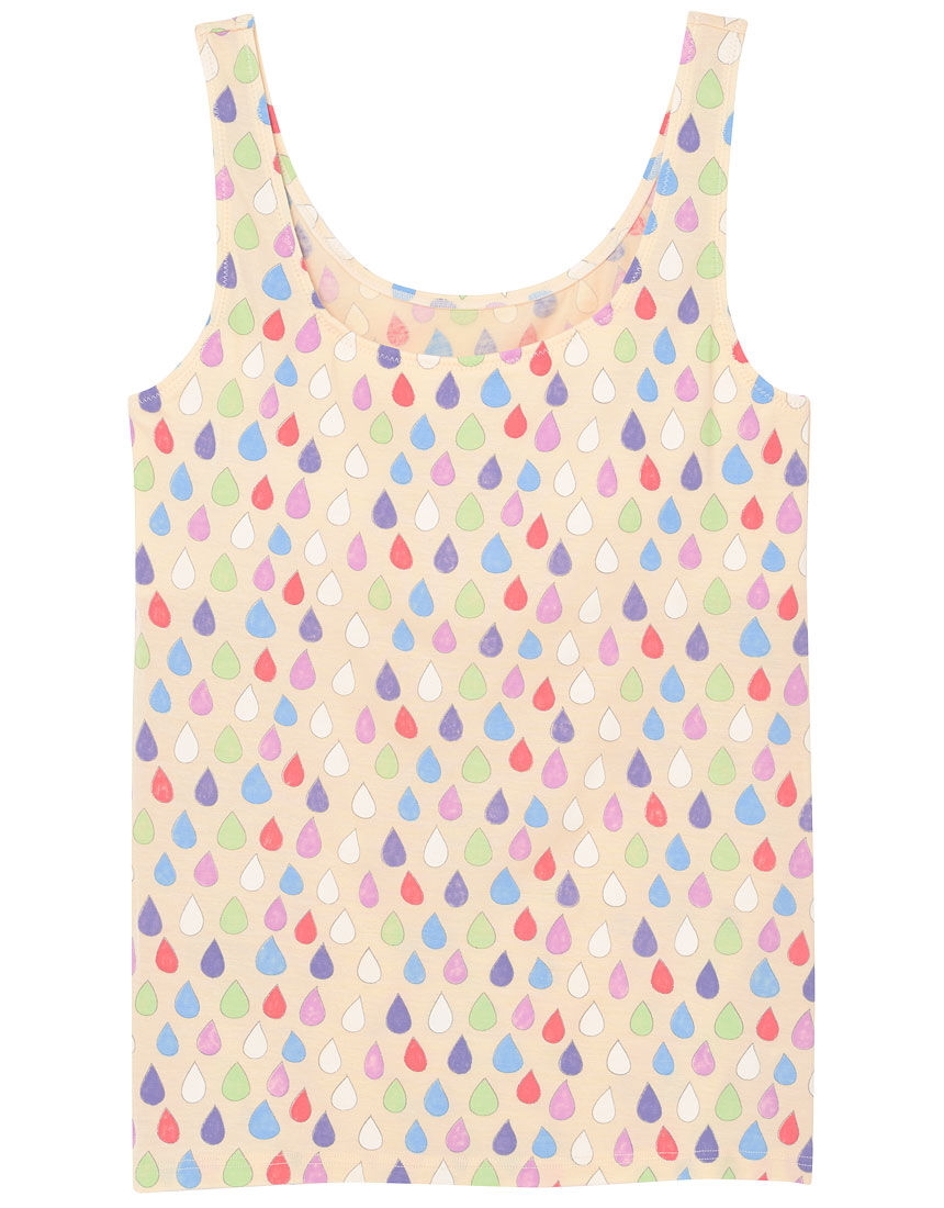 ツモリチサト tsumori chisato SLEEP★ワコール★ブラカップ付キャミソール/ブラトップ★L(fēng)Lサイズ★カラフルしずく～雫★オレンジピンク/OR