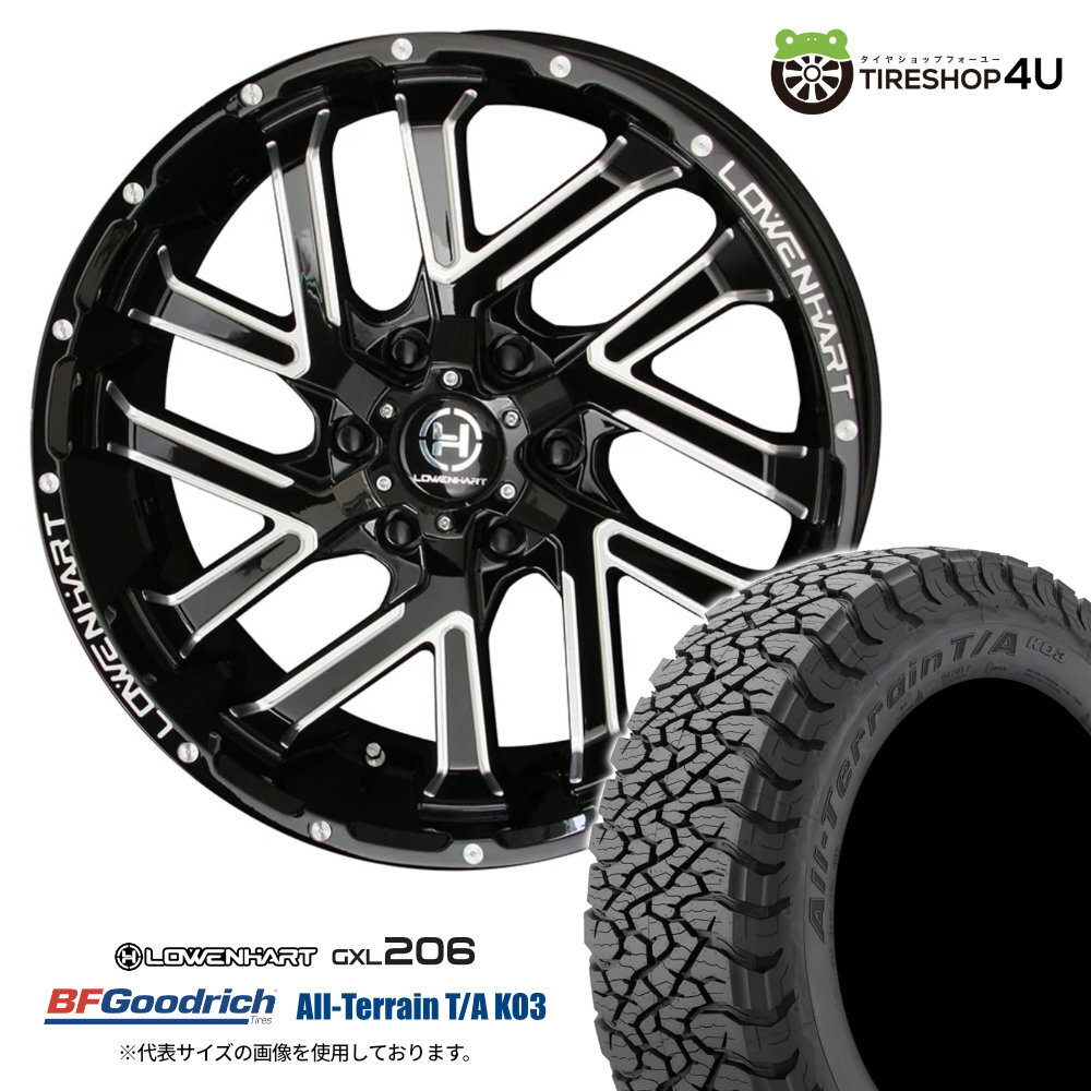 4本セット LOWENHART GXL206 20x8.5J 6/139.7 +20 BFGoodrich All-Terrain T/A KO3 285/55R20 ブラックレター ハイラックス カスタム