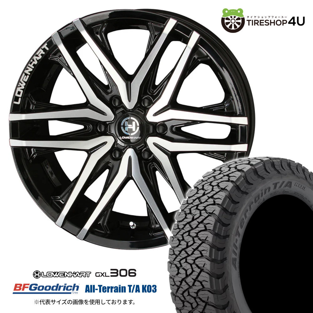 4本セット LOWENHART GXL306 20x8.5J 6/139.7 +20 BFGoodrich All-Terrain T/A KO3 285/55R20 ブラックレター ハイラックス カスタム