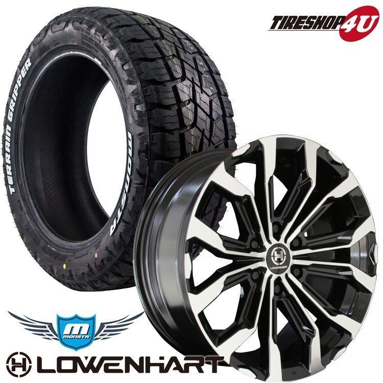 4本セット LOWENHART レーベンハート GXL106 20x8.5J 6/139.7 +20 MONSTA モンスタ テレーングリッパー A/T 285/50R20 ホワイトレター FJ