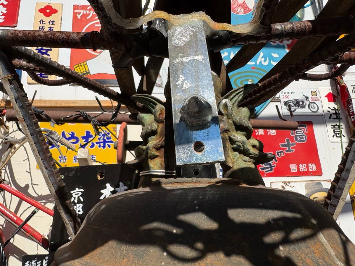 京都のお寺で使っていた鐘 釣鐘 かなり古い 銅製 仏教 双龍頭 京都のお寺で使っていた鐘 釣鐘 かなり古い 銅製 仏教 双龍頭
