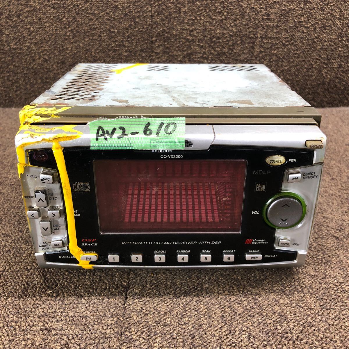 AV2-610 激安 カーステレオ Panasonic CQ-VX3200 CD MD FM/AM オーディオ プレーヤー 通電未確認(rèn) ジャンク