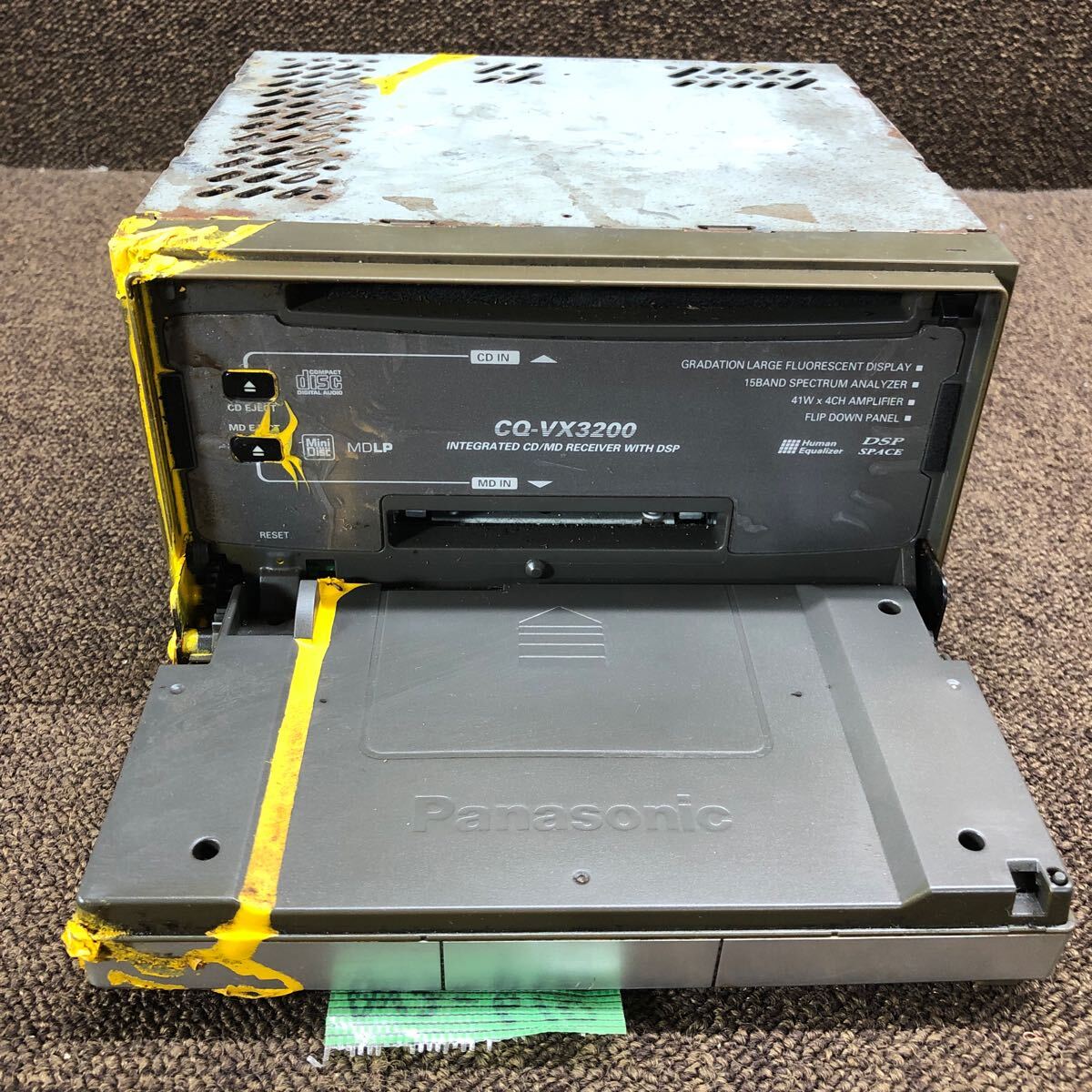 AV2-610 激安 カーステレオ Panasonic CQ-VX3200 CD MD FM/AM オーディオ プレーヤー 通電未確認(rèn) ジャンク