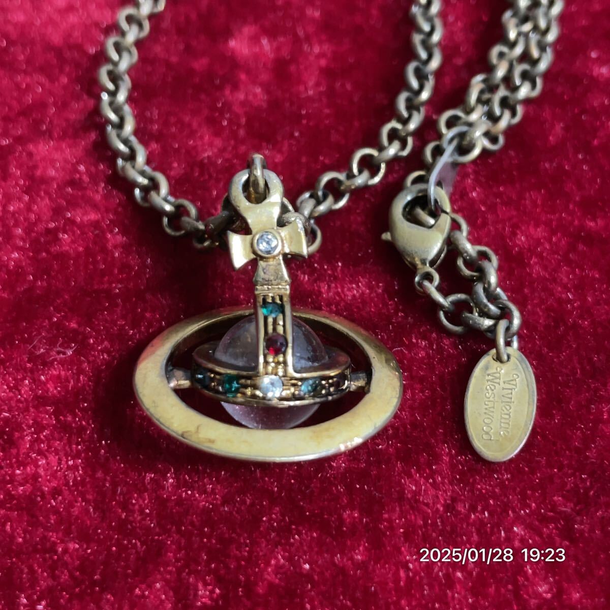 VW Vivienne Westwood o-b 10 знак . стразы Gold цвет подвеска колье аксессуары 