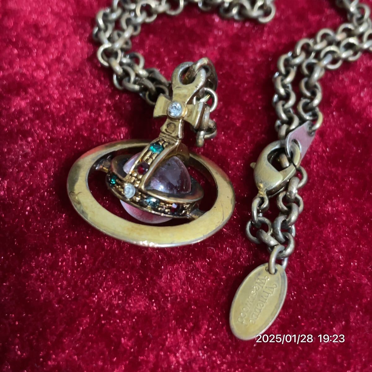 VW Vivienne Westwood o-b 10 знак . стразы Gold цвет подвеска колье аксессуары 