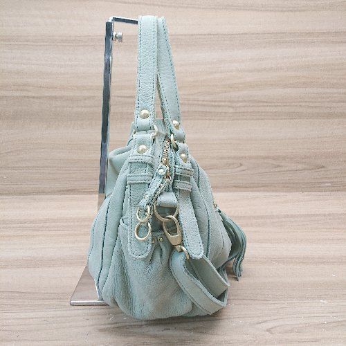 ◇ arrogantserpent フリンジ デザインオシャレ ハンド ショルダーバッグ ミントグリーン系 レディース E