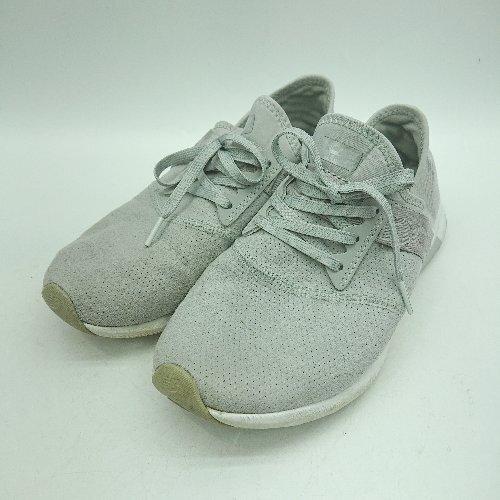 ◇ Θ New Balance ニューバランス ロゴ刺? ローカットスニーカー サイズ24.5 グレー レディース メンズ E