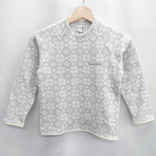 ◇ ? mont-bell モンベル キッズ ノルディック柄 フリース 長袖 プルオーバー サイズ120 グレー 男の子 女の子 E