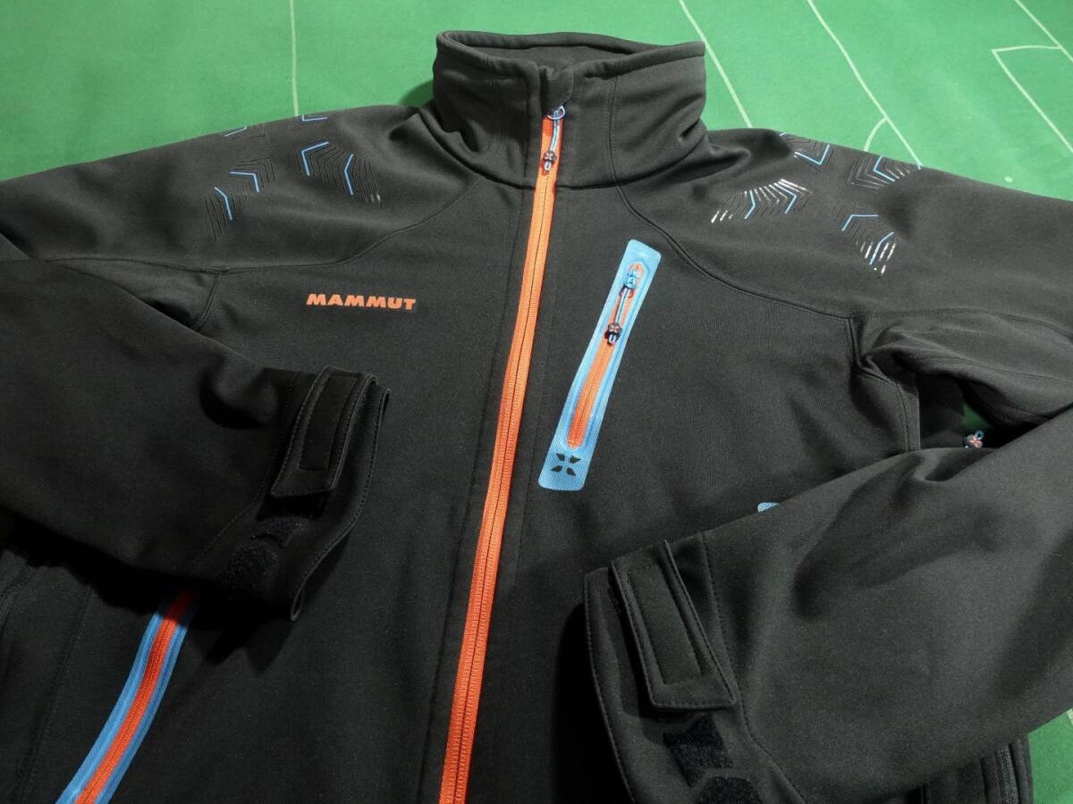 ▲MAMMUT EIGER EX 防風 ゴアウィンドストッパー ソフトシェル Ultimate Nordpfeiler Jacket MEN'S ブラック アジアL 美品!!!▲