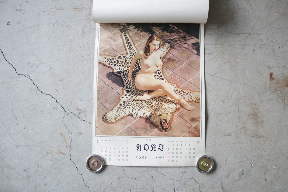 1961年 當(dāng)時(shí)物洋モノ 61NUDE CALENDAR 古いヌードカレンダー 昭和 ロマンポルノ 外人 グラビア セクシー エロス ヴィンテージ アンティーク