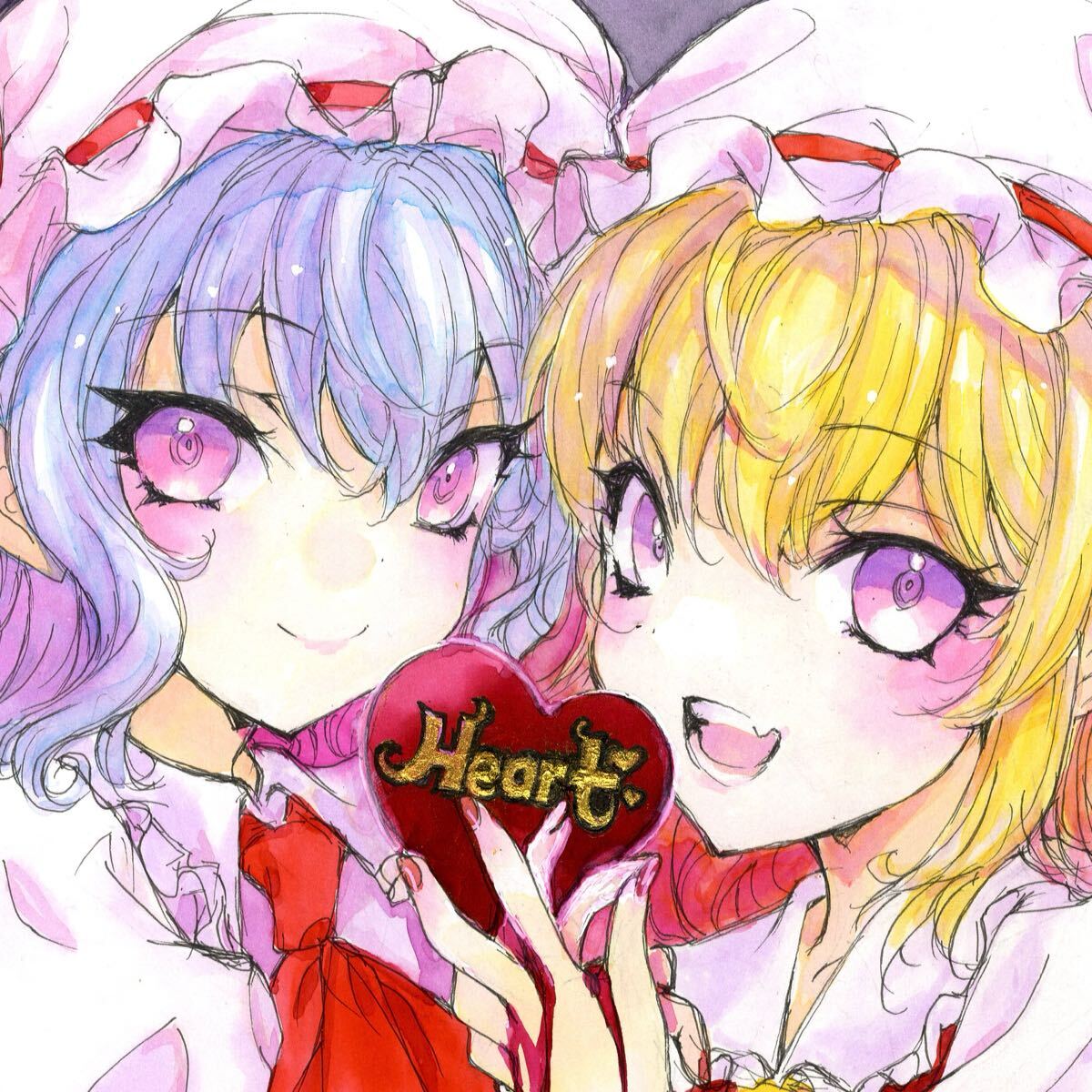手描きイラスト 【レミリア=スカーレット&フランドール 手描きイラスト 【レミリア=スカーレット&フランドール
