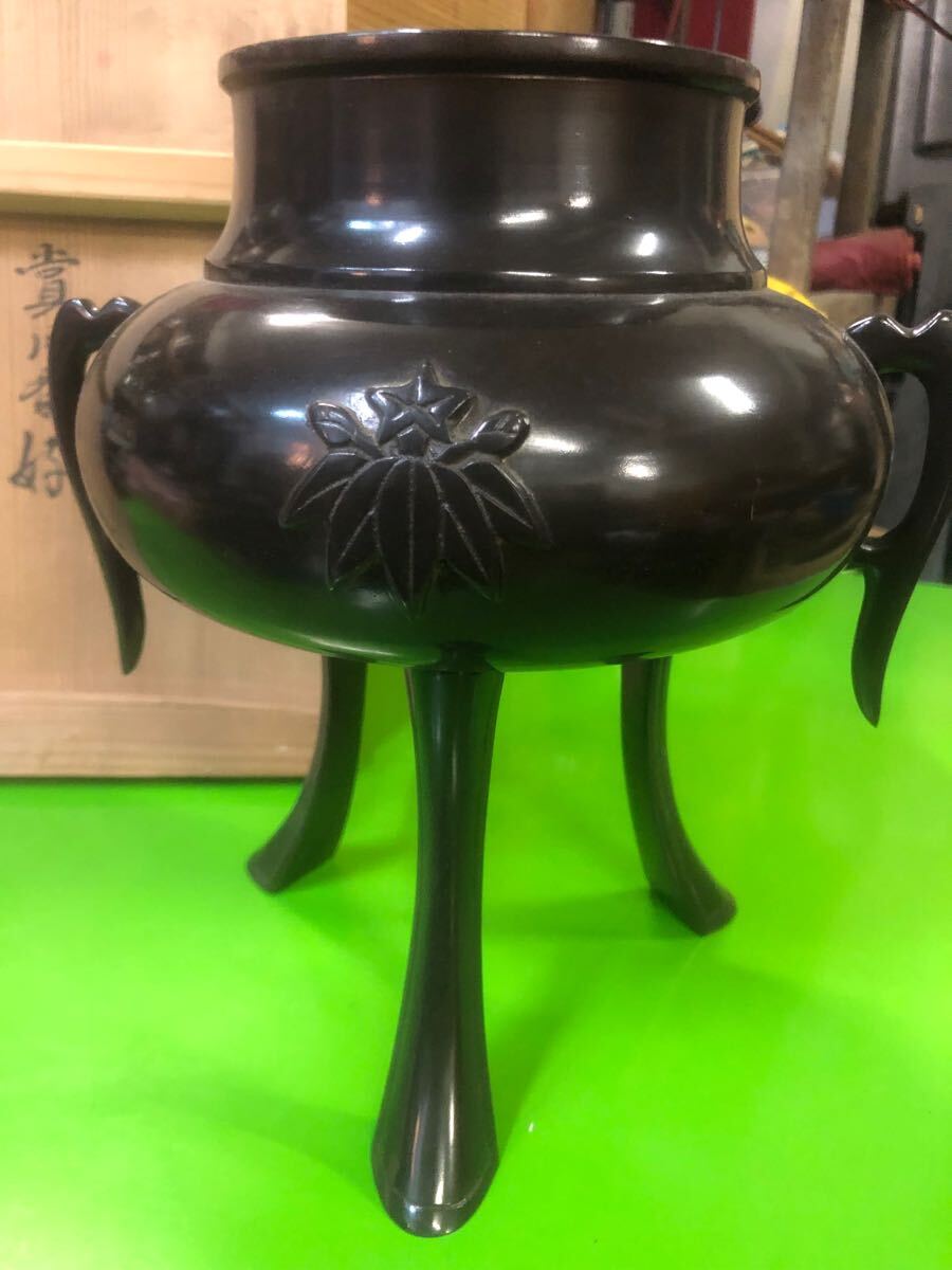 松月堂古流 12代目家元好 唐銅 薄端 花器 華道具 銅製 花瓶 花入 松月堂古流 12代目家元好 唐銅 薄端 花器 華道具 銅製 花瓶 花入