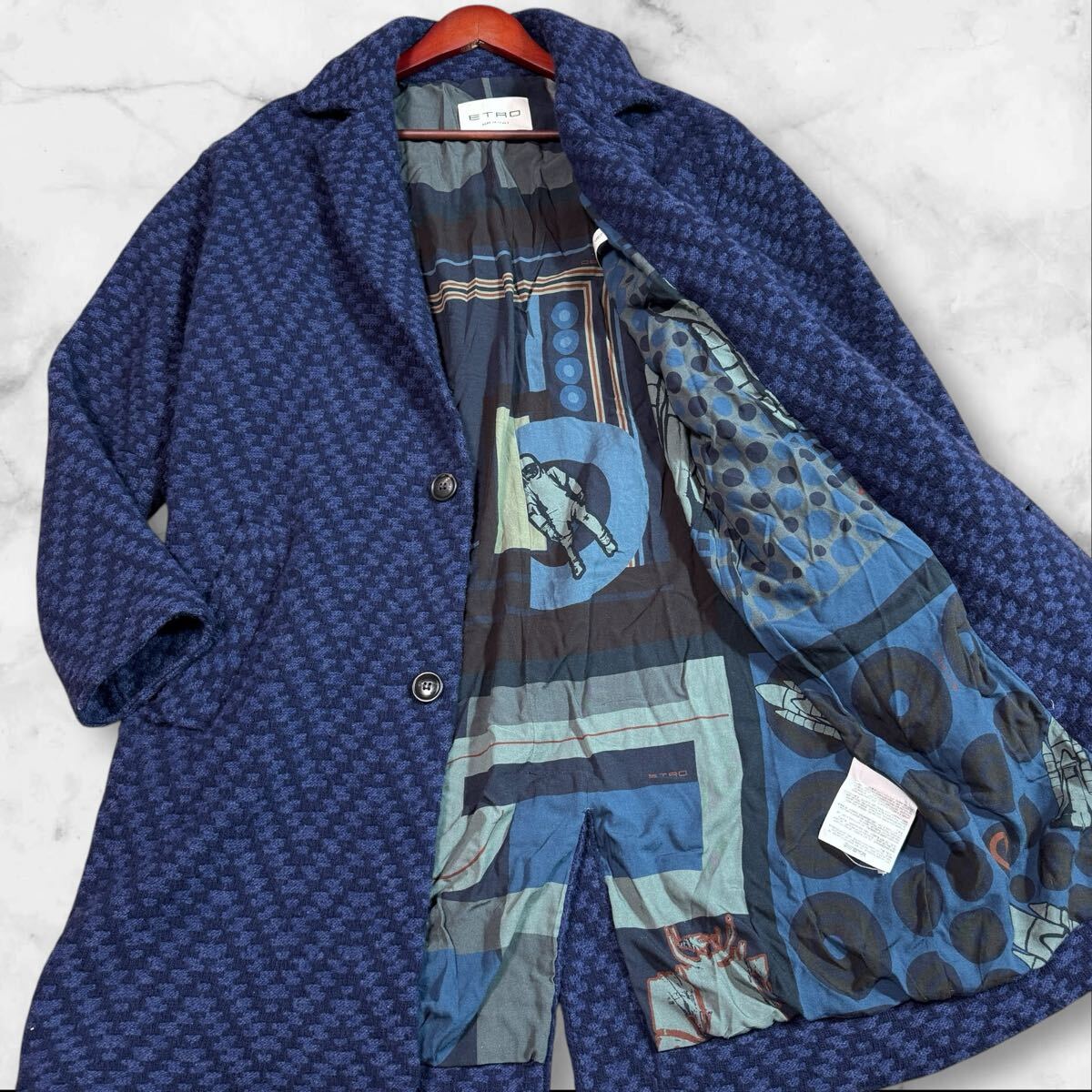 美品!! Lサイズ!! ETRO エトロ ニット チェスターコート ロング 美品!! Lサイズ!! ETRO エトロ ニット チェスターコート ロング
