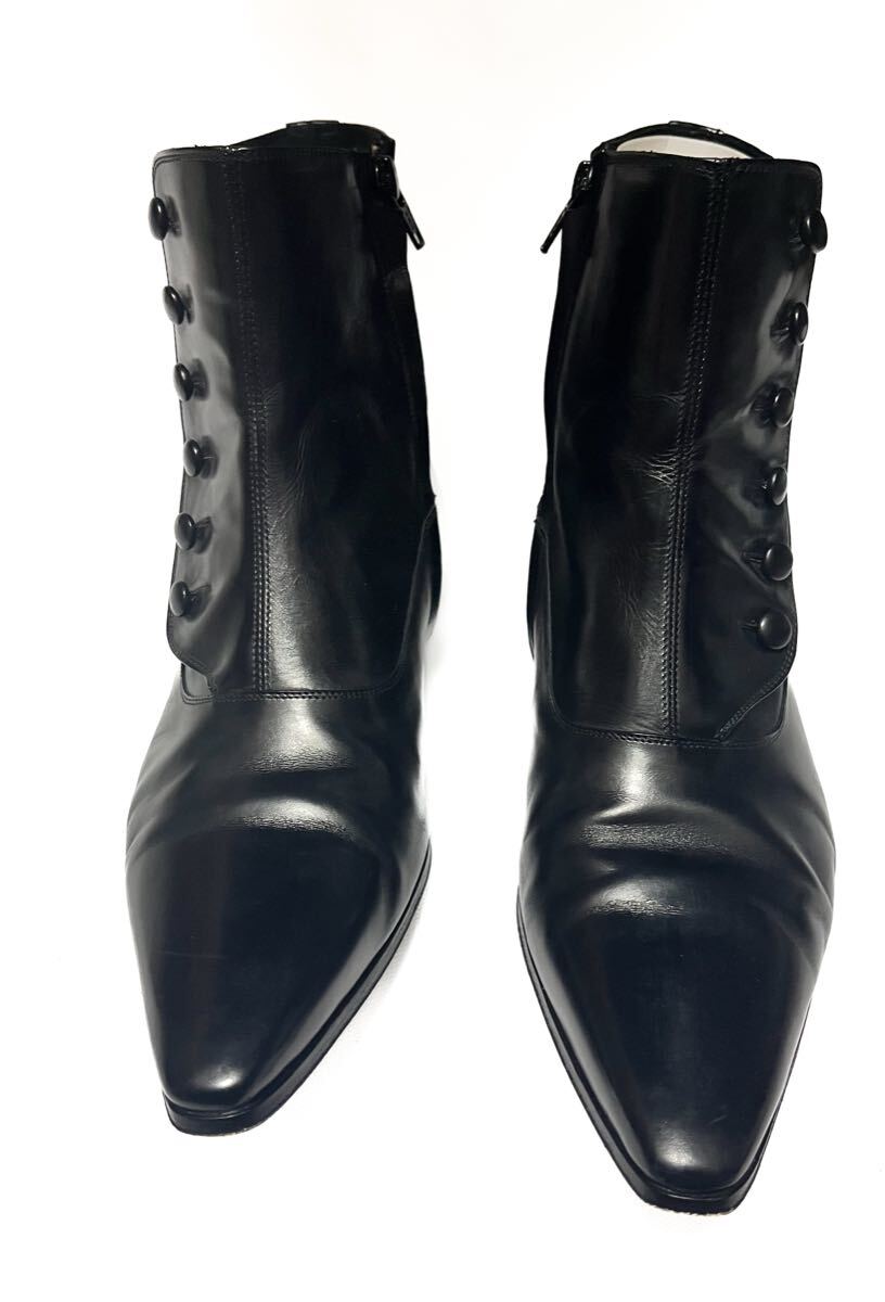 美品　06AW DIORHOMME ボタンレザーブーツ41.5 エディスリマン　ディオールオム 黒