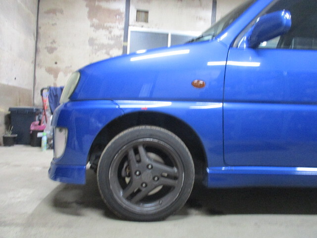 現車653　RA1　プレオ　スバル　左フロント　フェンダー　74F/ソニックブルーマイカ〔翌日発送〕即決！※個人様宅配送不可_画像2