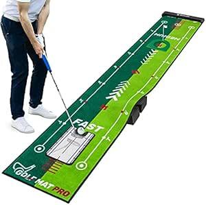 英語版・50*305cm Saplize セープライズゴルフパター練習用マット ダブルスピード式 ミラー・スロープ・ターゲットカ
