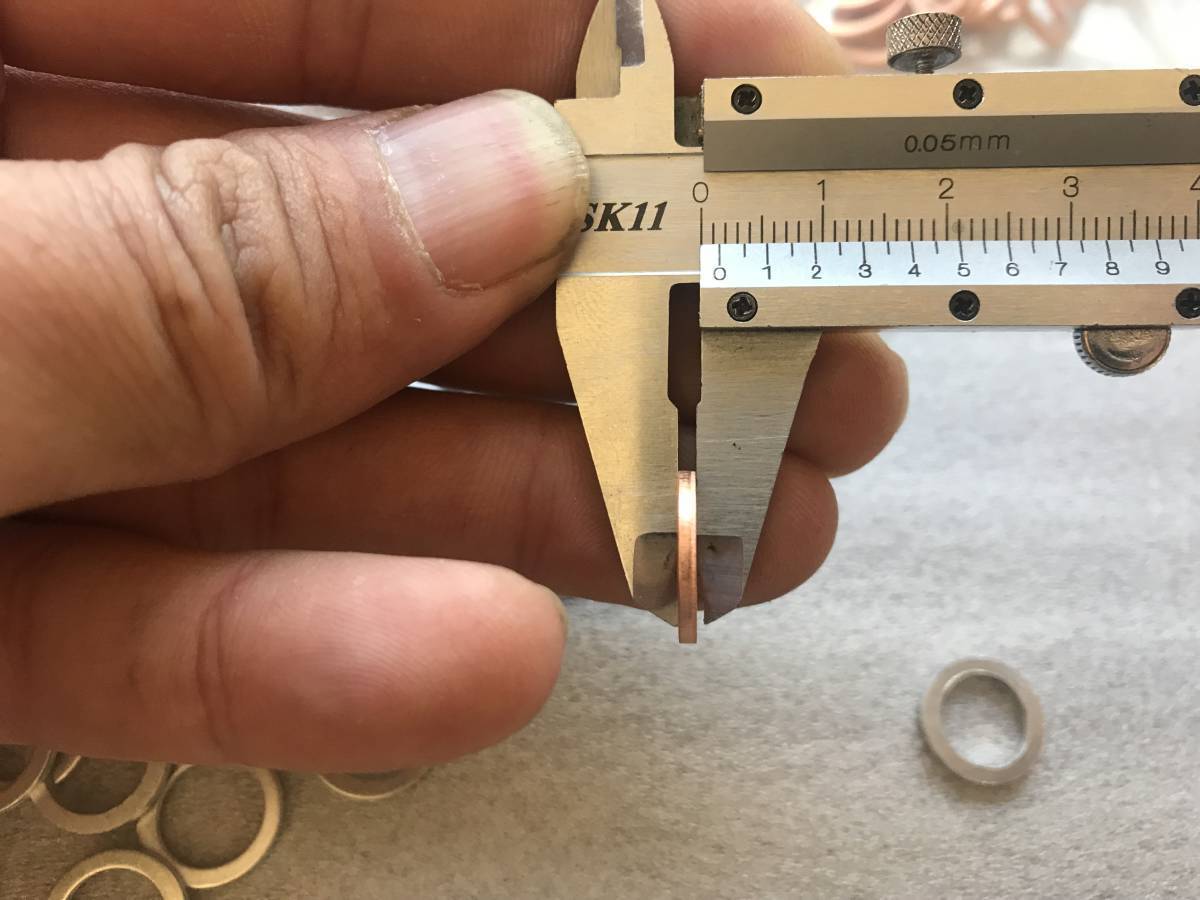 送込！　ブレーキバンジョー/フューエルライン用ｘ50枚→パッキン銅/アルミ→1.5/1.0mmから選択