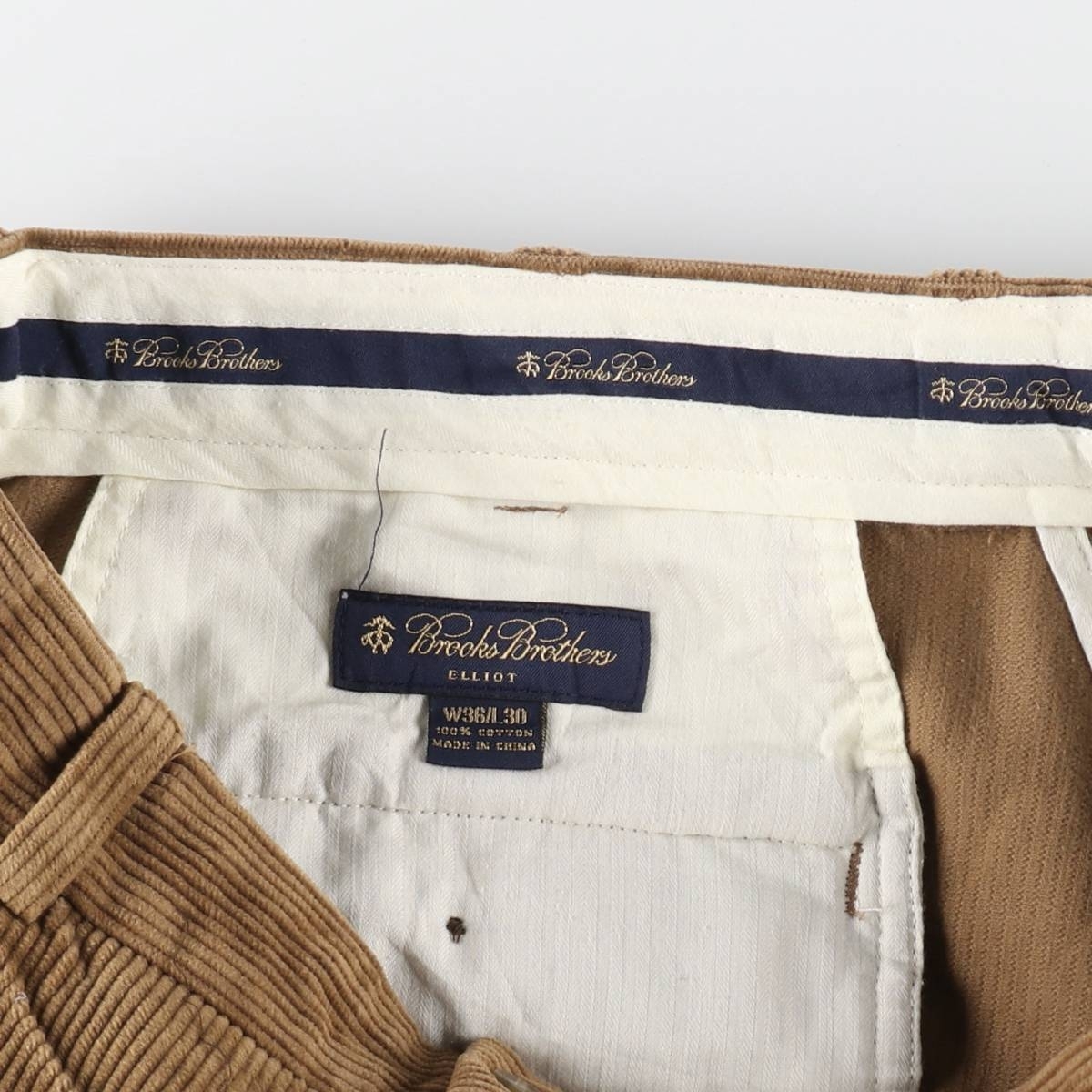 古著 ブルックスブラザーズ Brooks Brothers ELLIOT 太畝 ツータック コーデュロイパンツ メンズw37相當(dāng) /eaa513410