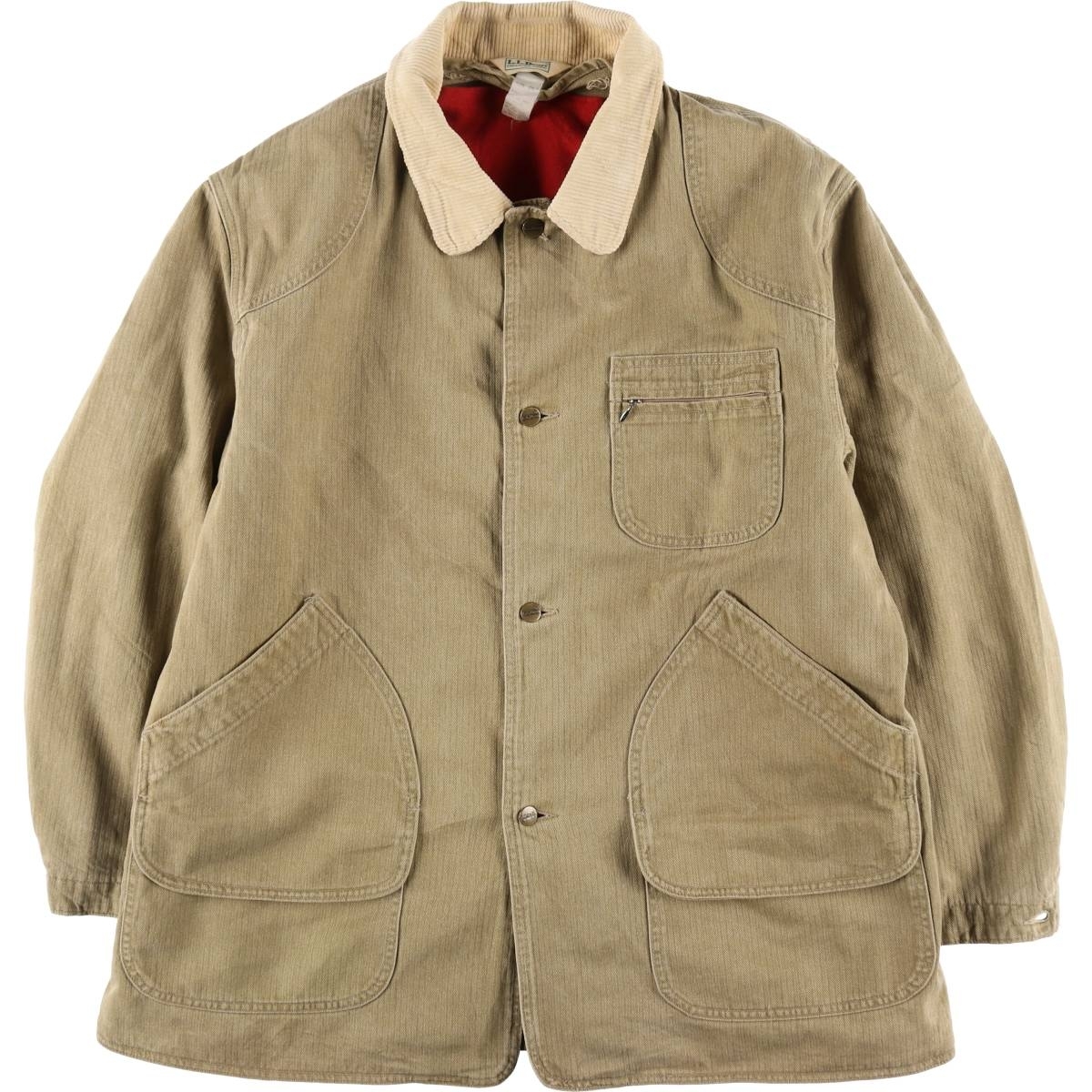 古着 70~80年代 エルエルビーン L.L.Bean ヘリンボーン 付属ライナーあり ハンティングジャケット USA製 メンズXXL相当 /eaa514075