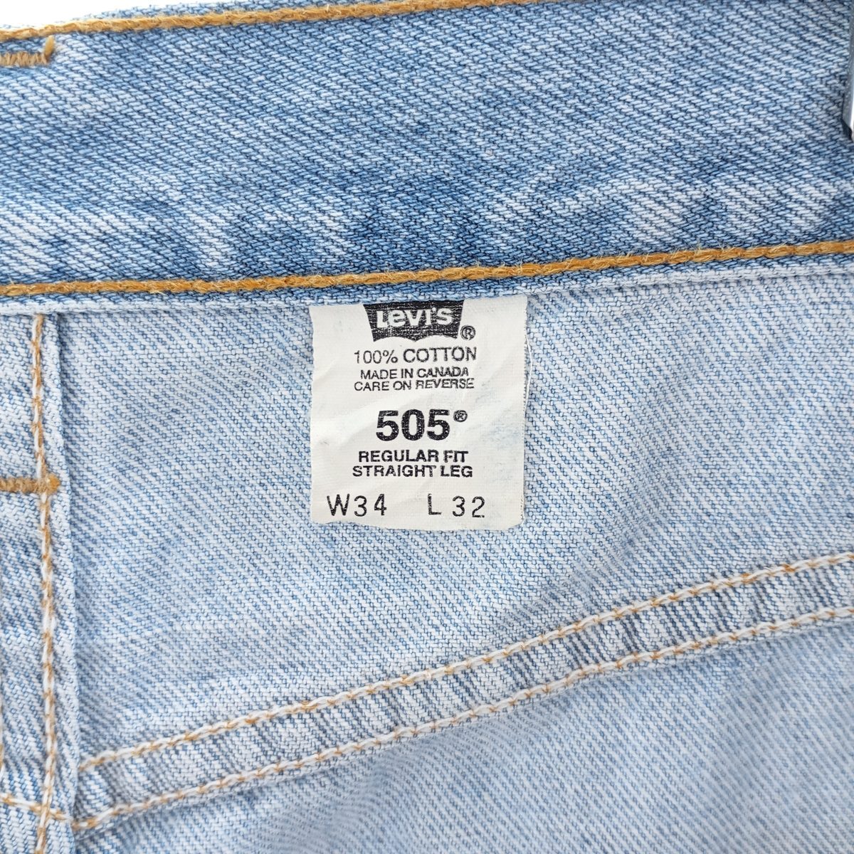 古著 ~00年代 リーバイス Levi's 505 REGULAR FIT STRAIGHT LEG テーパードデニムパンツ カナダ制 メンズw34相當 /eaa417296