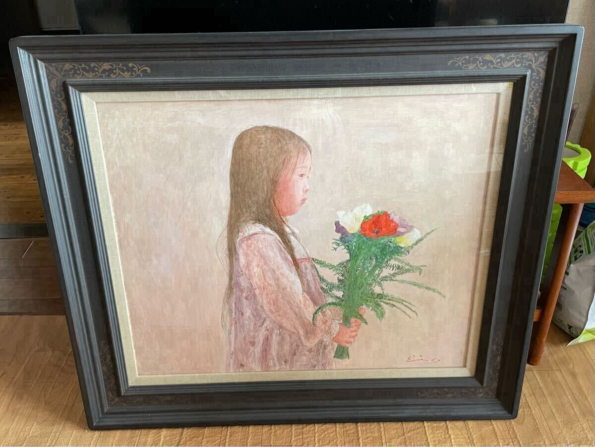 大津英敏　肉筆絵画　少女 大津英敏 肉筆絵画 少女 大津英敏 肉筆絵画 少女