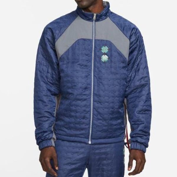ナイキ L ジョーダン クロット シンセティックフィル ウーブンジャケット パンツ 定価72050円 ネイビー グレー 中綿 JORDAN CLOT 上下_画像2