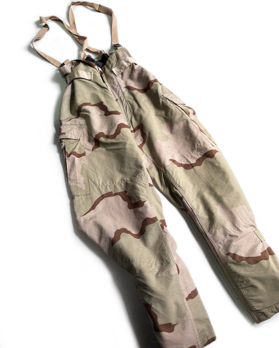米軍放出品 ケミカル プロテクティブ デザート カモ サスペンダー パンツ 米軍放出品 □ 2000年製 US ARMY ケミカル プロテクティブ